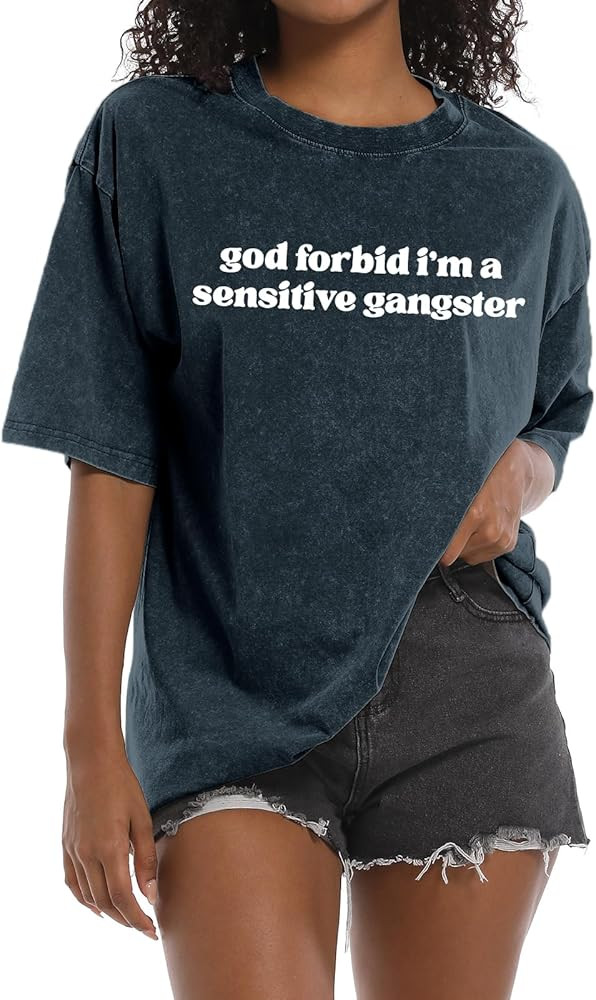 BINTEHGS Funny Oversized Graphic Tees for Women Ironic Letter Print T Shirts Vintage Tshirts Gym ... | Amazon (US)