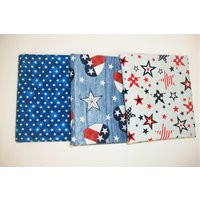 Fat Quarter Fabrics Bundle, 3 Patriotic Fabric, Americana 4Th Of July, Crafting Sewing Accent Flag Novelty | Etsy (US)