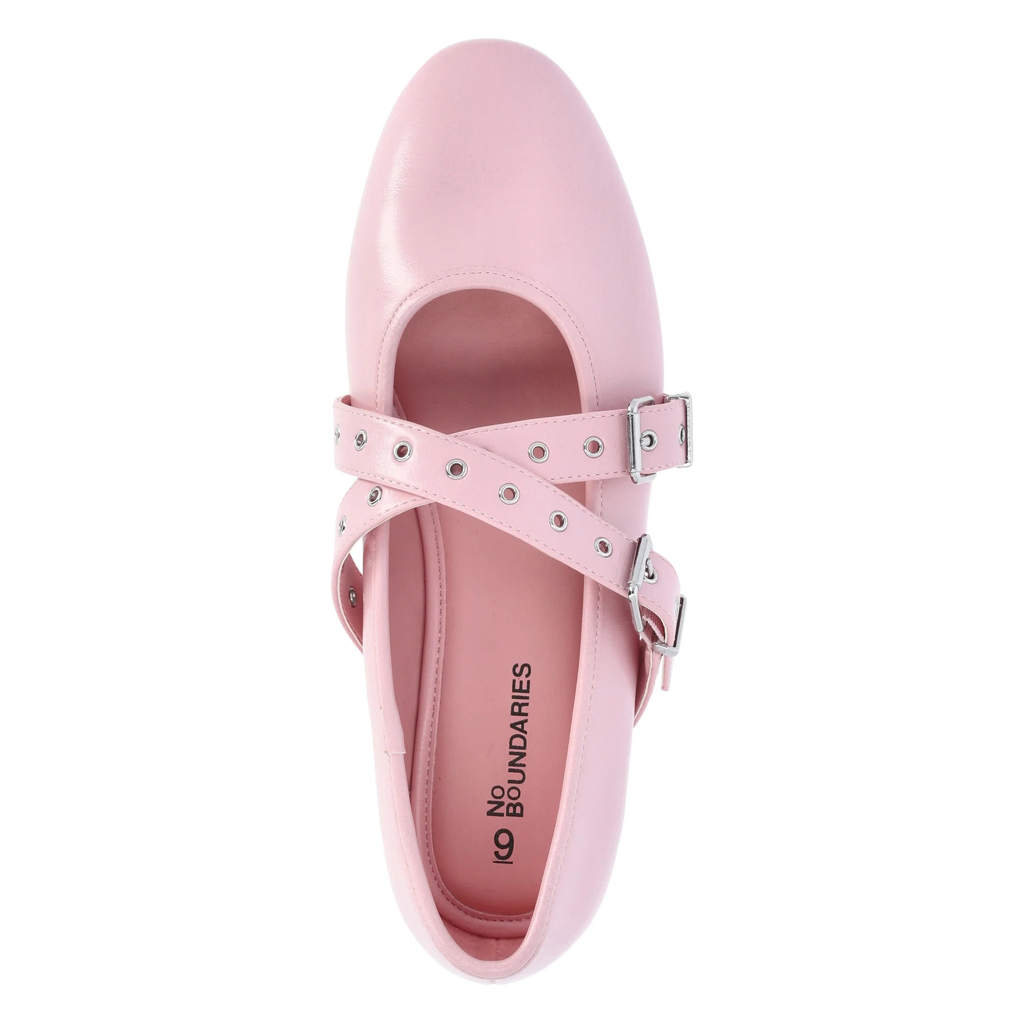 No Boundaries Mary Jane Ballet Flats with Cross-Band Buckle Strap, Women’s | Walmart (US)