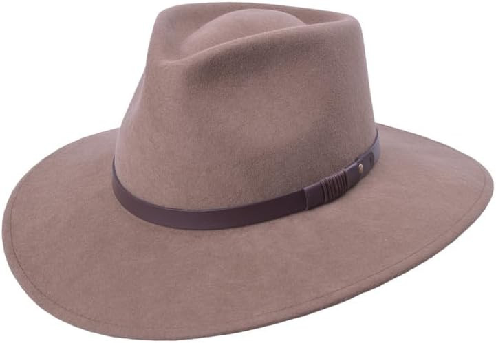 100% Wool Felt Australian Hat for Women Men Crushable Waterproof Nubuck Leather Band | Outback Co... | Amazon (US)