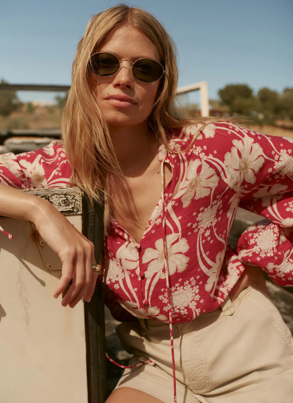 Red Floral Print Blouse | Mint Velvet - US