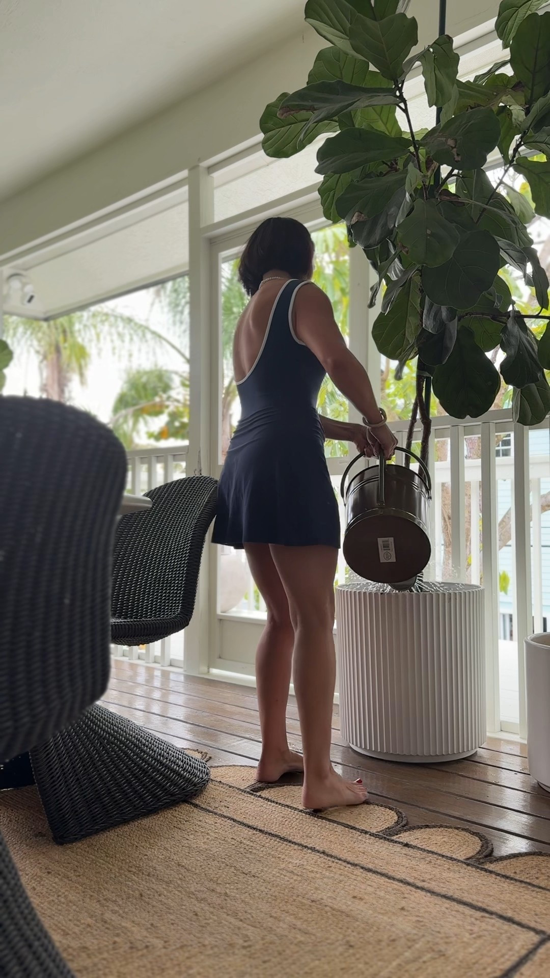 Loving this HUGE watering can! It makes watering these large plants so much easier. The planter is from Amazon and also comes in black. The rug is also an Amazon find. #meandmrjones 

#LTKHome #LTKFindsUnder50 #LTKFindsUnder100