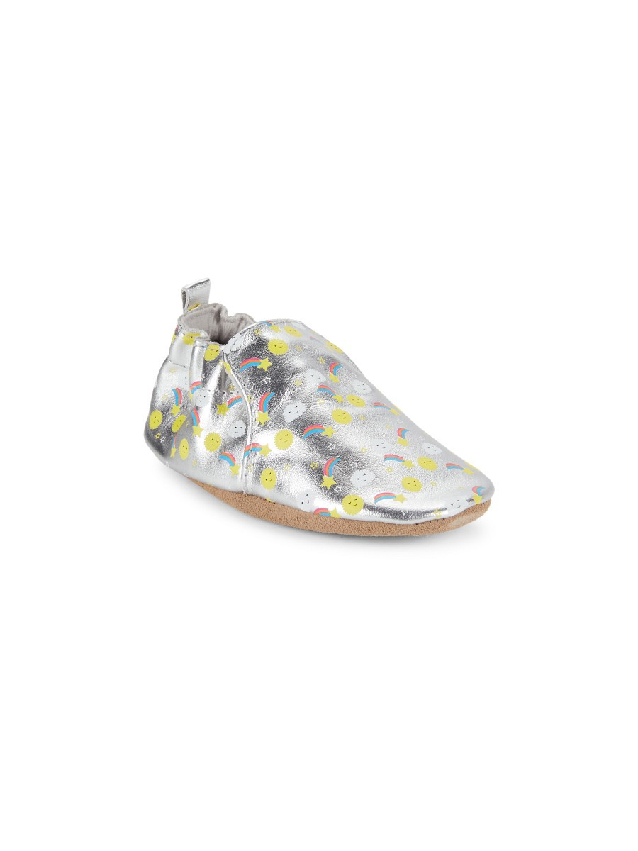 Robeez Baby Girl's Leather Soft Soles - Silver - Size 6-12 Months | Saks Fifth Avenue OFF 5TH