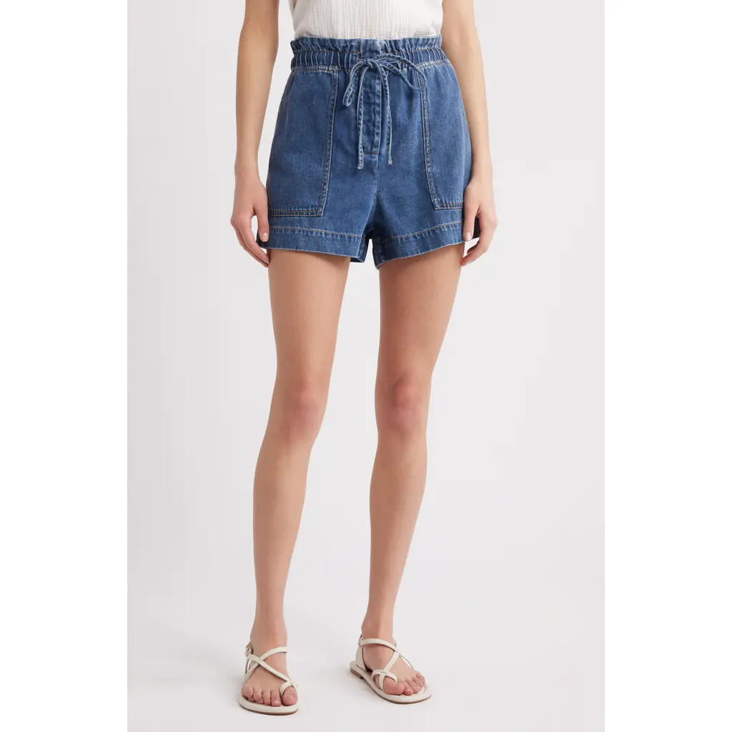 Rails Foster Paperbag Denim Shorts in Classic Blue at Nordstrom, Size X-Small | Nordstrom
