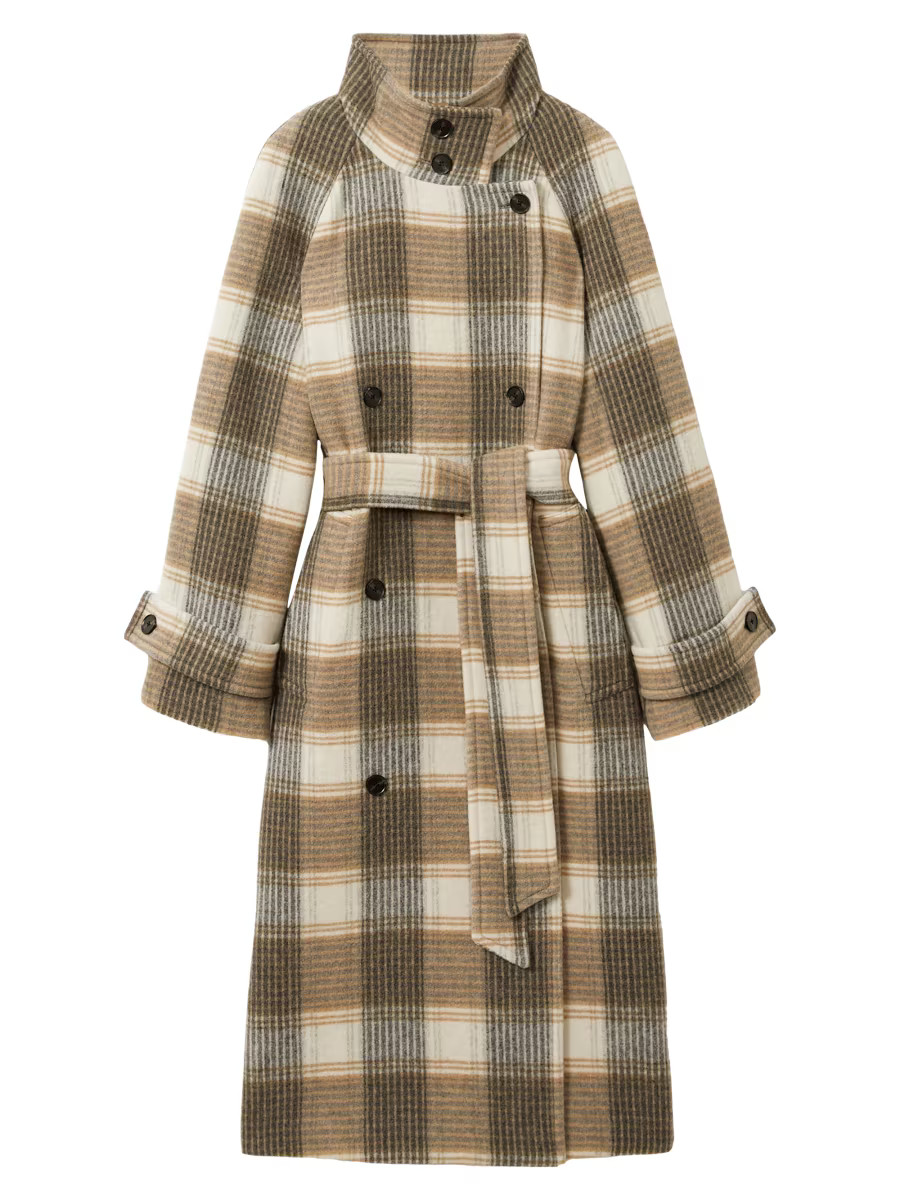 Piper Check Wool-Blend Coat | Saks Fifth Avenue