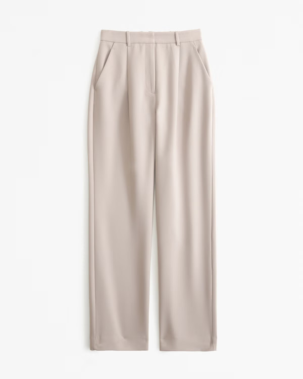 Curve Love Tailored Relaxed Straight Pant | Abercrombie & Fitch (US)