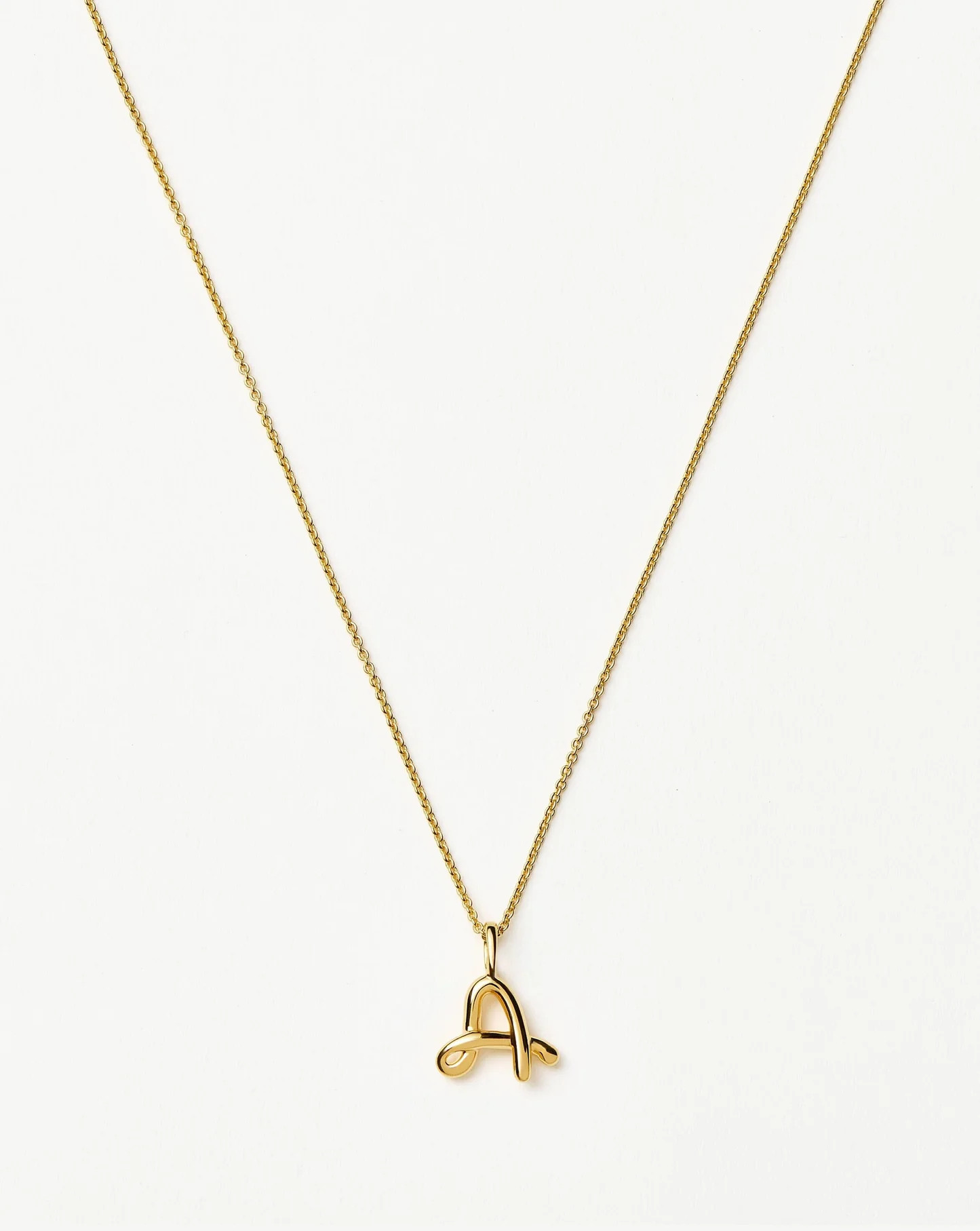 Curly Molten Mini Gold Initial Necklace - A | Missoma UK | Missoma UK