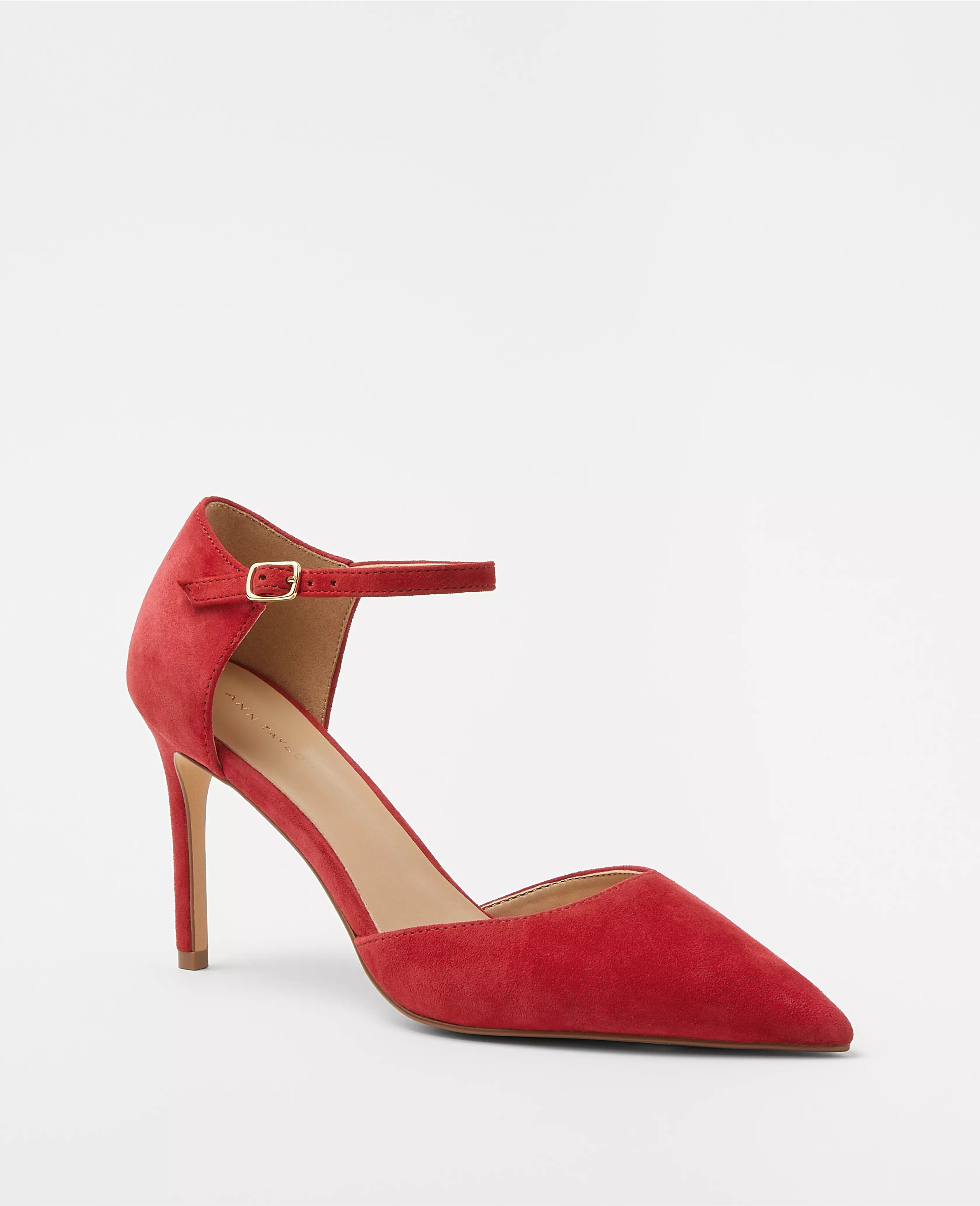 Suede Ankle Strap Pumps | Ann Taylor (US)