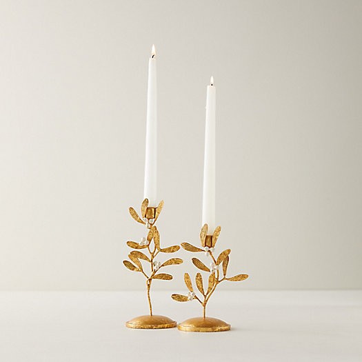 Gilded Mistletoe Candlestick | Terrain