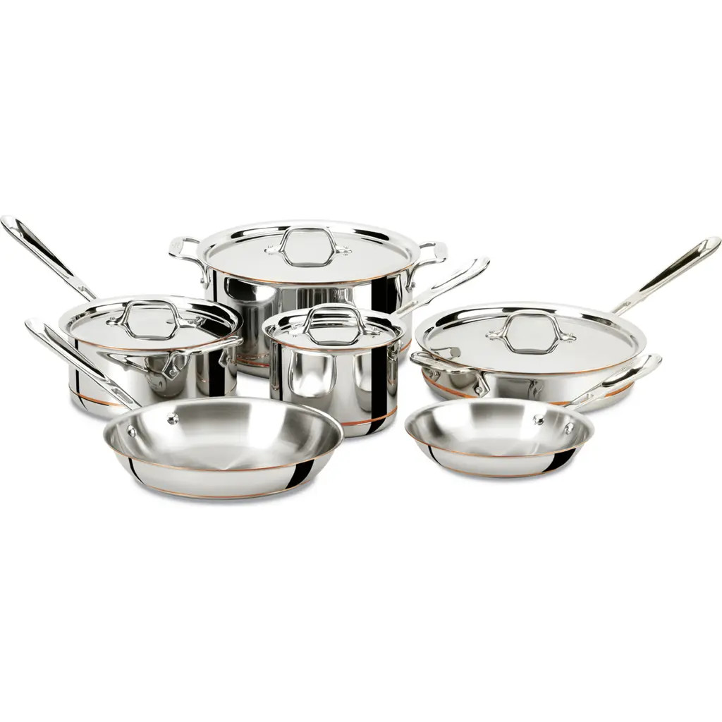 All-Clad Copper Core 10-Piece Cookware Set in Stainless Steel at Nordstrom | Nordstrom