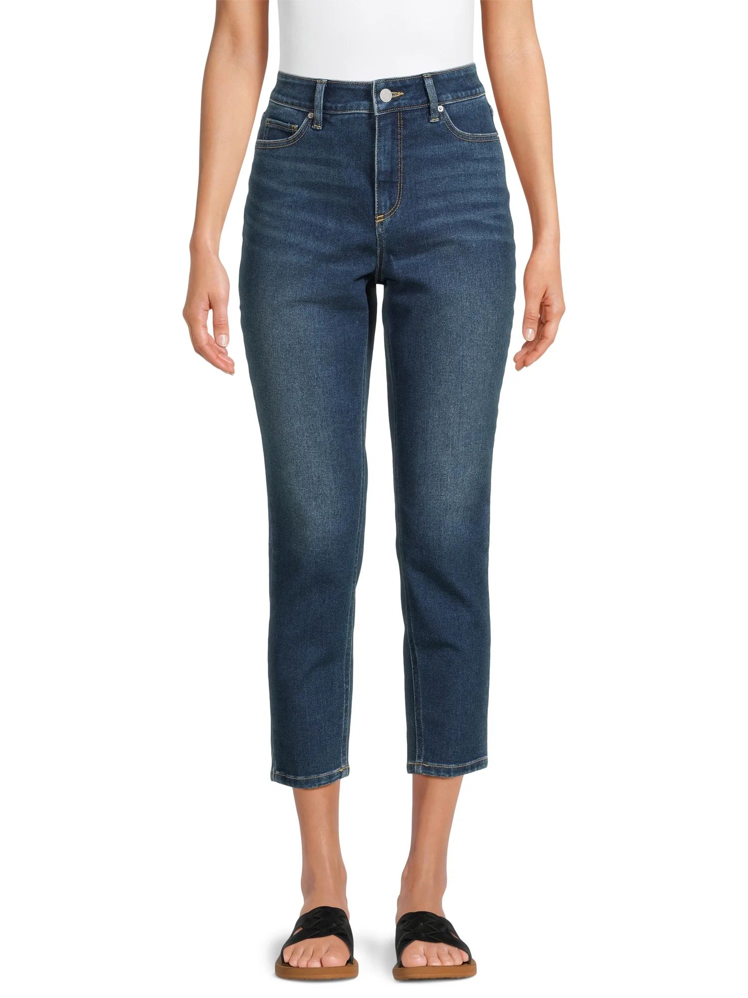 Time and Tru Women's High Rise Mom Jeans, 27” Inseam, Sizes 2-20 | Walmart (US)