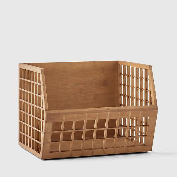 Marie Kondo Shoji Stacking Bin Kocha Brown | The Container Store