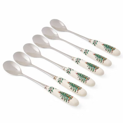 Spode Christmas Tree Teaspoons - Set of 6, Holiday Silverware, Stainless Steel Flatware, Porcelai... | Target
