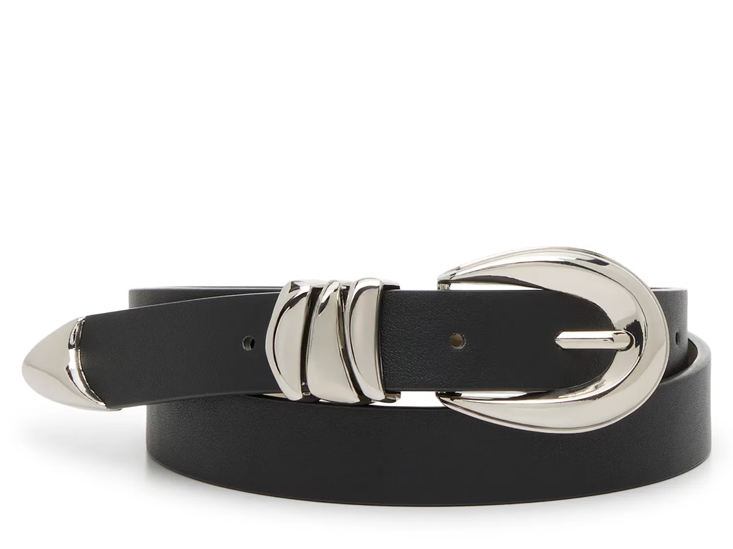 Steve Madden Triple Keeper Belt | Women's | Black/Silver | Size S | DSW