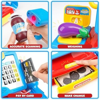 Dreamon Toy Till Cash Register with Scanner for Kids, Mini Kids Shop Play Till for 3 Year Old Gir... | Amazon (UK)