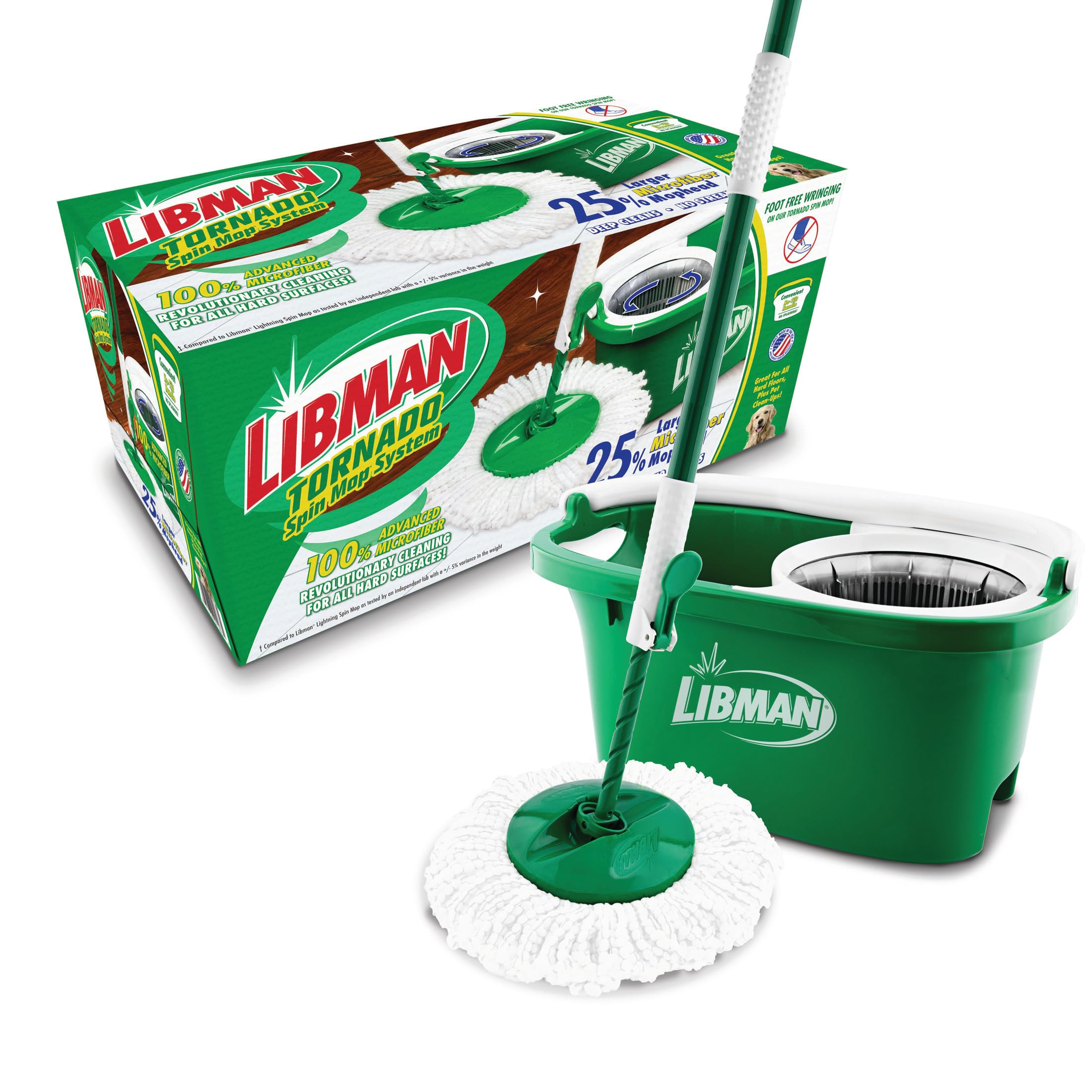 Libman Tornado Spin Mop System | Mop and Bucket with Wringer Set |Mops for Floor Cleaning | 1 Mop... | Amazon (US)