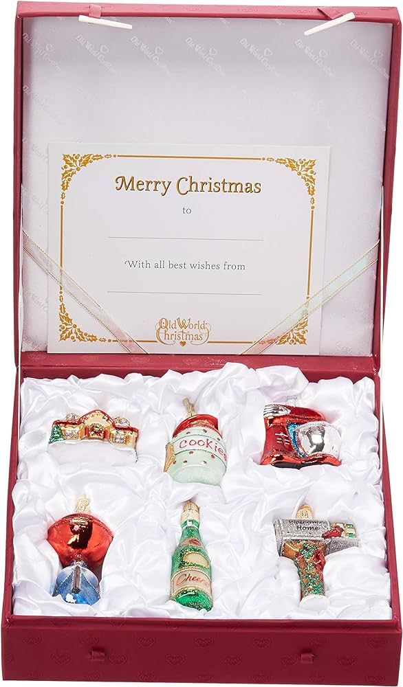 Old World Christmas Mini Ornamen Glass Blown Ornaments for Christmas Tree, Housewarming Set | Amazon (US)