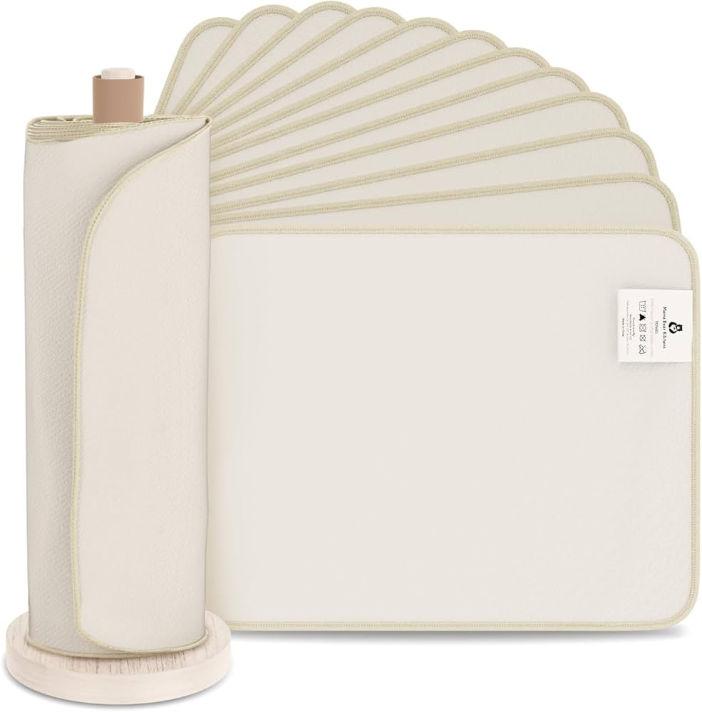 Reusable Cotton Towel & Holder | 20 Washable Wipes | Natural Beech Wood | Highly Absorbent | Sust... | Amazon (US)