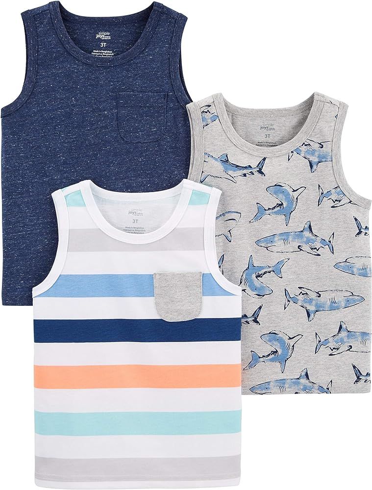 Simple Joys by Carter's Baby Boys' 3-Pack Muscle Tank Tops | Amazon (US)