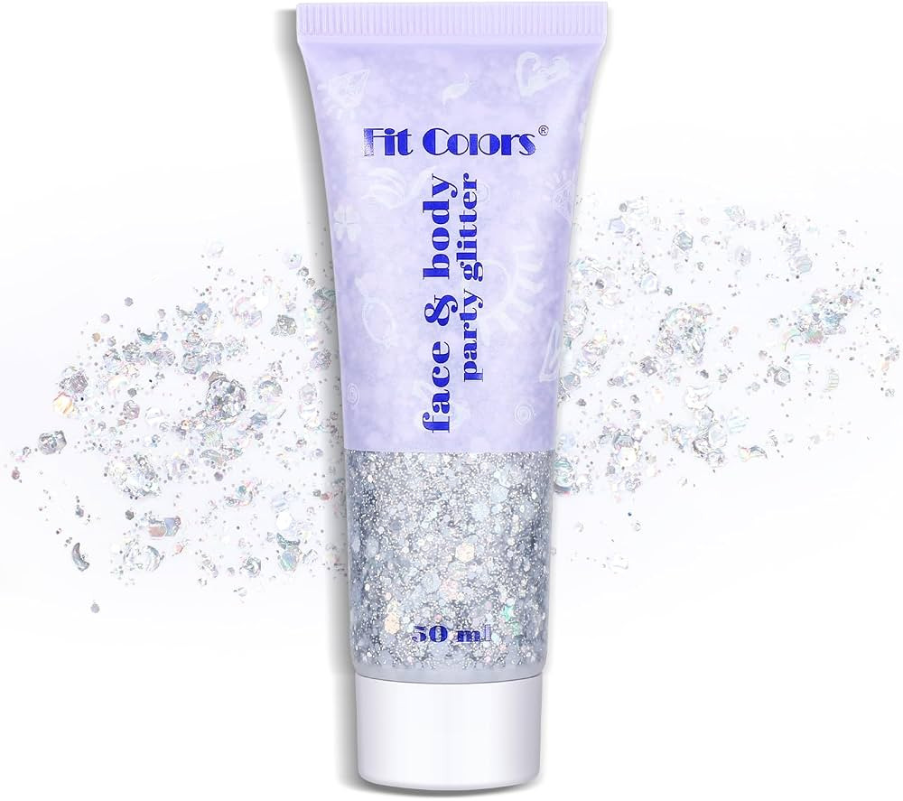 TEOYALL Long Lasting Silver Body Glitter Holographic Sparkling Cosmetic Grade Chunky Glitter for ... | Amazon (US)