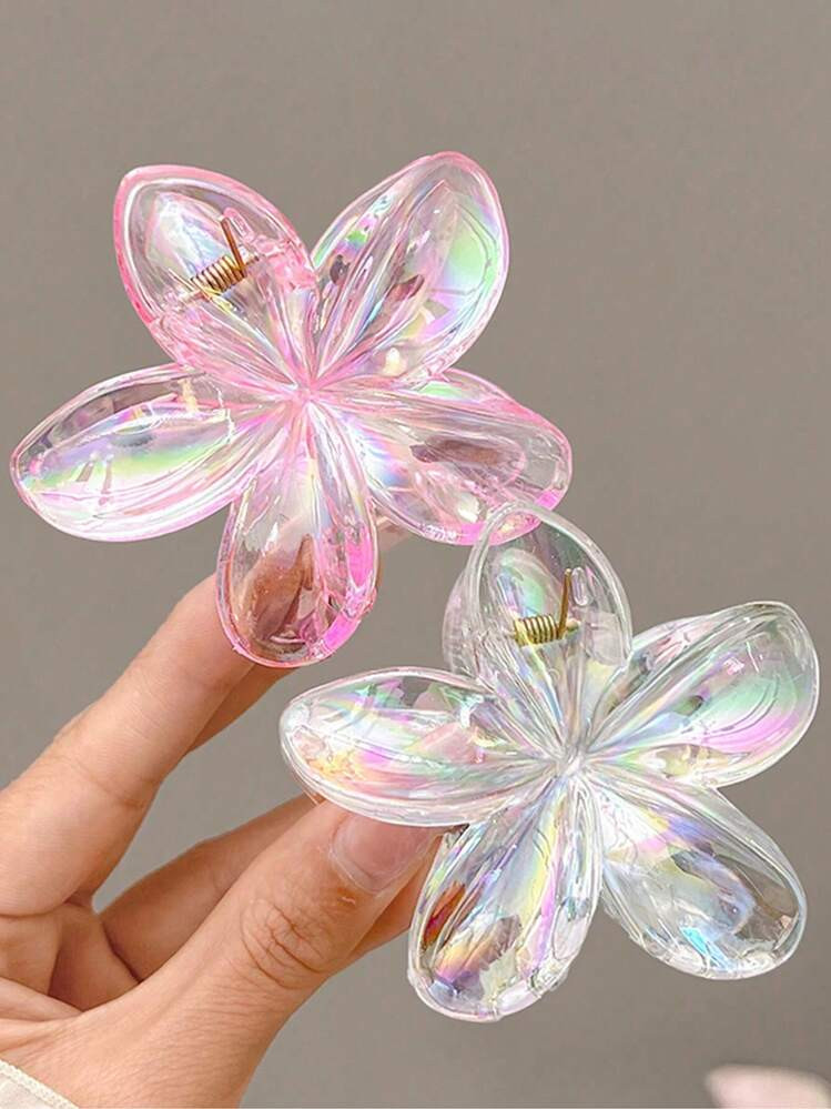 2pcs Flower Claw Clips For Women, Simple Hair Accessories For Beach Vacation, Hairstyling Clamps Accessories | SHEIN