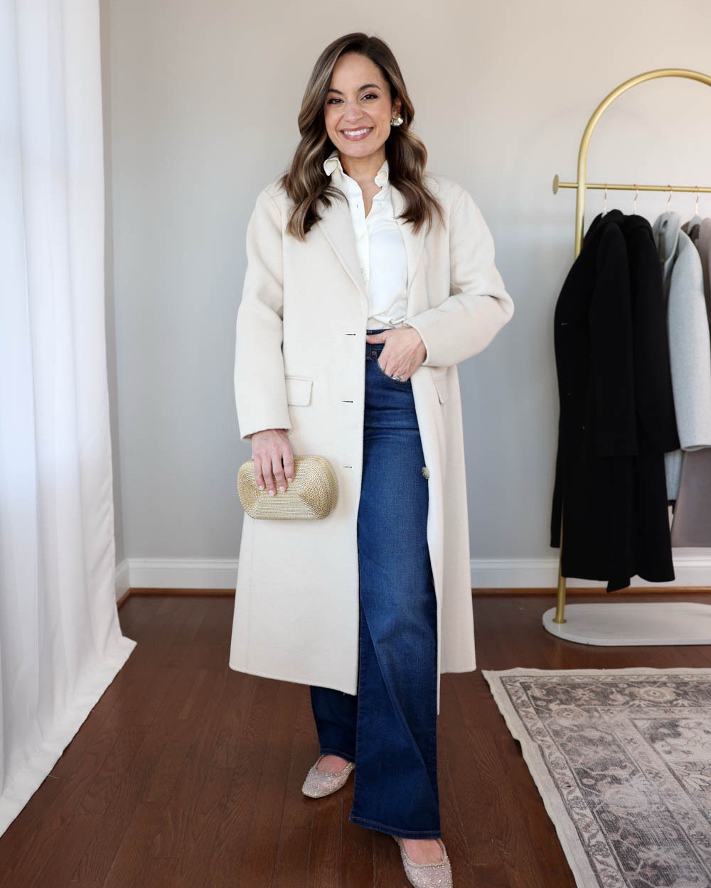 Casual and petite-friendly date night outfit ideas with jeans!

Outfit 1:
Jeans (Madewell): petite 24 - 10.5” rise, 28” inseam pipestone wash 
Flats (DV): tts - also linking an everyday pair (not sparkly) 
Satin top (BR Factory): xxs 
Coat (J.Crew): petite 00 

Outfit 2:
MOTHER Lil’ Hustler Roller  Skimp - petite 24 - (10.5” rise but they come up more on the sides) I love the shape of these jeans but they’re too long for me with a 29.5” inseam. The hem rolls up after washing and is hard to iron back down. The denim is stretchy but the back pockets are also a little small for me. 94% cotton 5% polyester/ 1% elastane 
Top (Amazon): xs
Boots: tts

Outfit 3:
Jeans (Madewell): petite 24 - relaxed fit, 10” rise, 25” inseam. 100% cotton 
Ankle Boots (J.Crew): tts 
Sweater (Aritzia): xs 
Bag (J.Crew)

My measurements for reference: I’m 4’10” and 105lbs. My bust, waist, and hip measurement is 32”, 24”, and 36”.

#LTKootd #LTKPetite #LTKSaleAlert