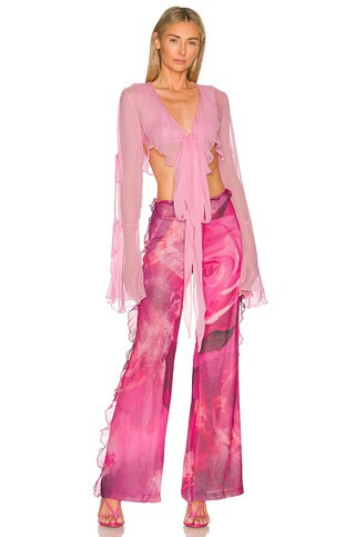 Kim Shui Chiffon Top in Baby Pink from Revolve.com | Revolve Clothing (Global)