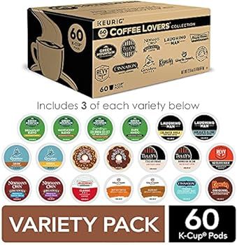 Keurig Coffee Lovers Collection Variety Pack, Single-Serve Coffee K-Cup Pods Sampler, 60 Count | Amazon (US)