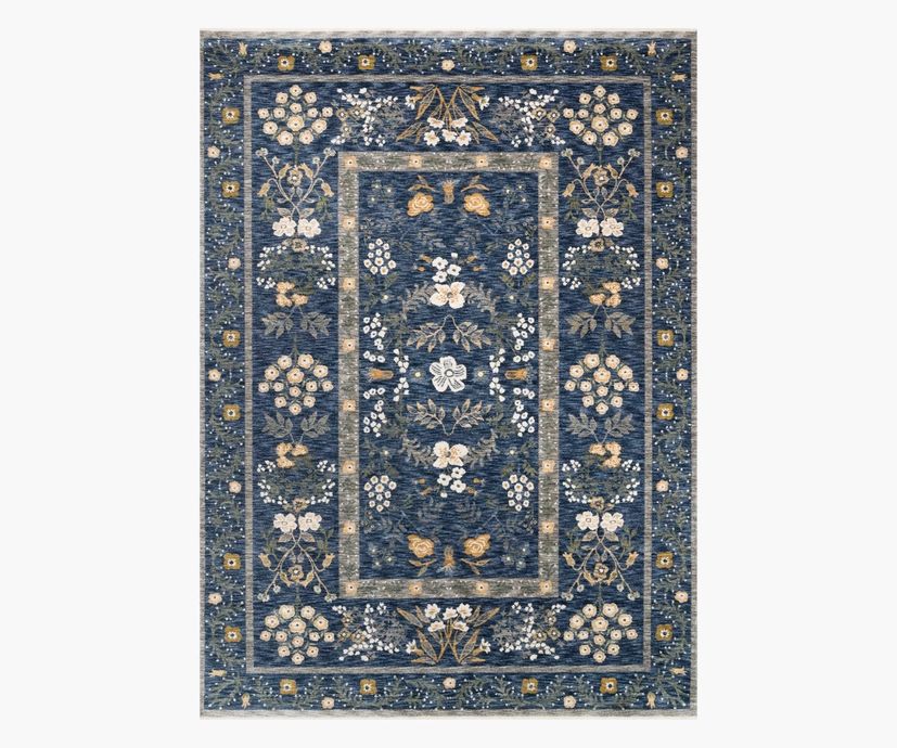 Arabesque Navy Power-Loomed Rug | Rifle Paper Co.