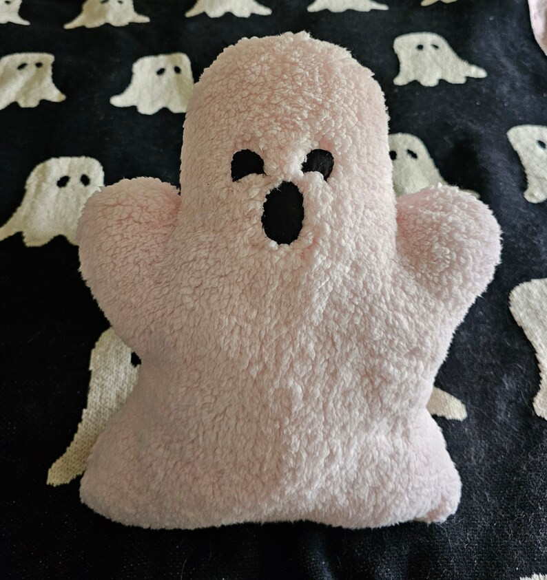 Sherpa Ghost Pillow Light Pink Hot Pink Light Blue White - Etsy | Etsy (US)