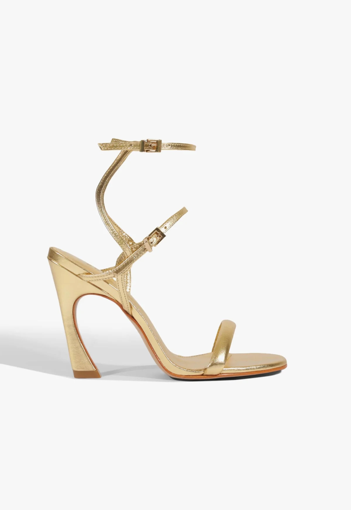 Carly Gold High Sculptural Heel Sandal | Schutz (US)