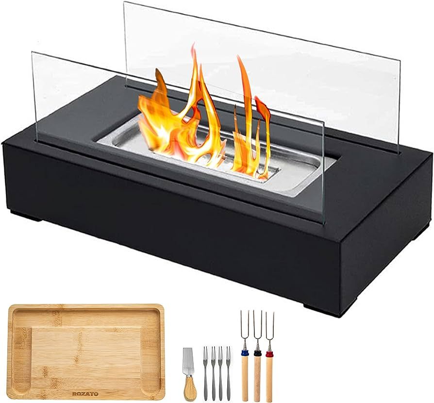 Tabletop Fire Pit with Smores Maker Kit Portable Indoor/Outdoor Mini Small Fireplace Table Top De... | Amazon (US)