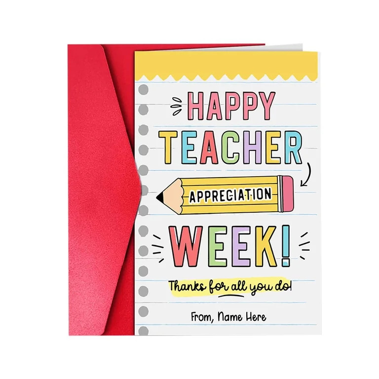Teacher Appreciation Card Teacher Appreciation Gift Card Bulk Teacher's Day Teacher Teacher Card ... | Walmart (US)