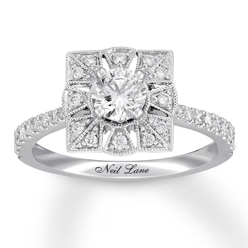 Neil Lane Diamond Engagement Ring 7/8 cttw Round 14K White Gold | Kay Jewelers
