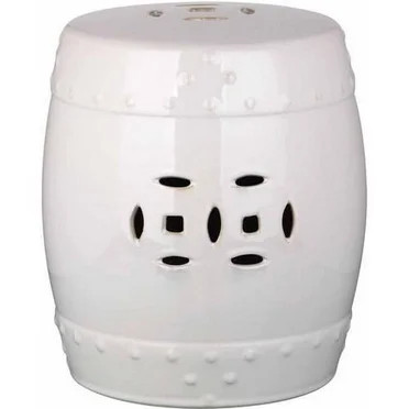 Safavieh Modern Ming Indoor/Outdoor Ceramic Garden Patio Stool, White | Walmart (US)