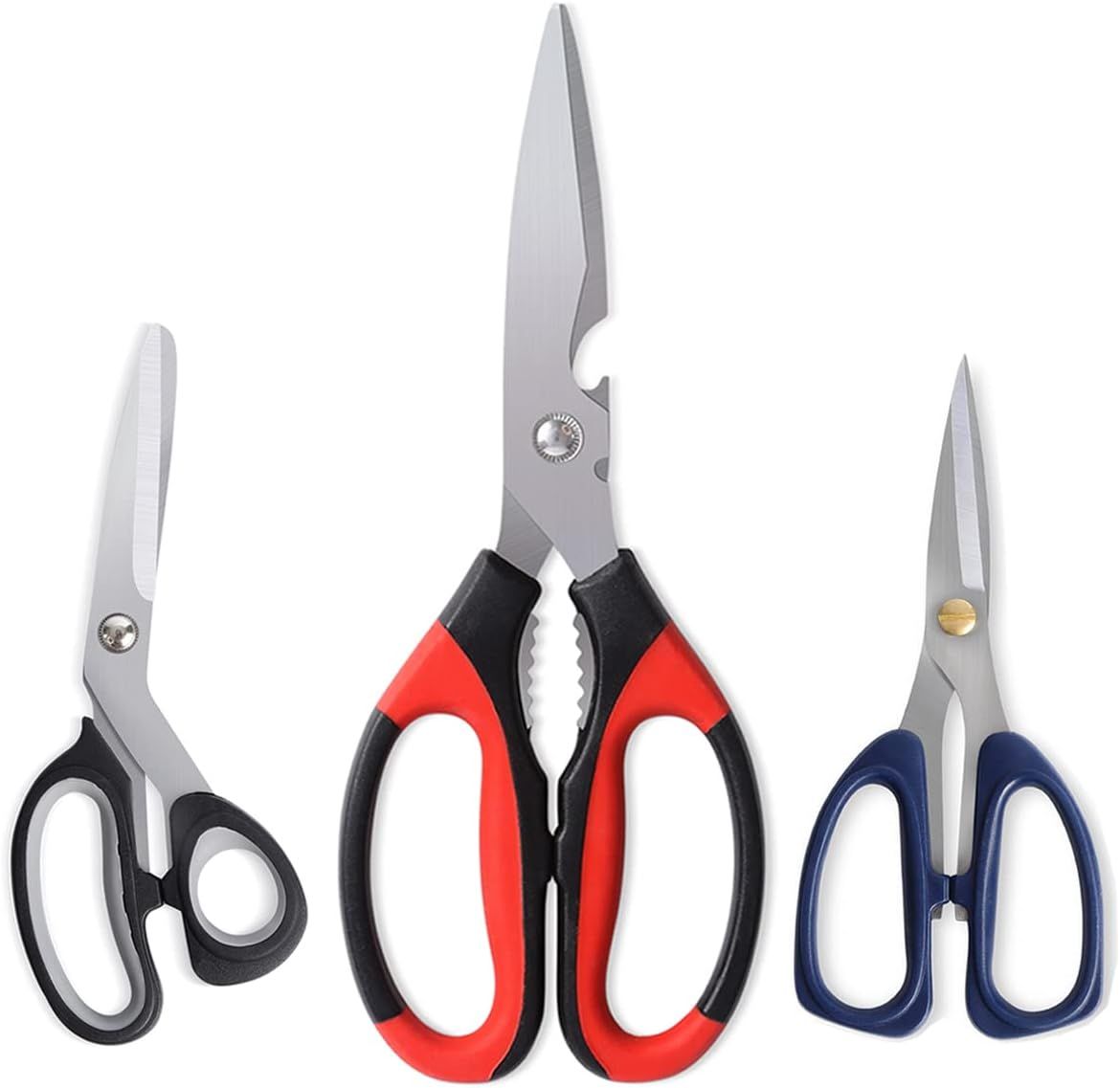 Kitchen Scissors Set, Langmingde 3 Pack Household Scissors Heavy Duty Food Scissors for Chicken O... | Amazon (US)