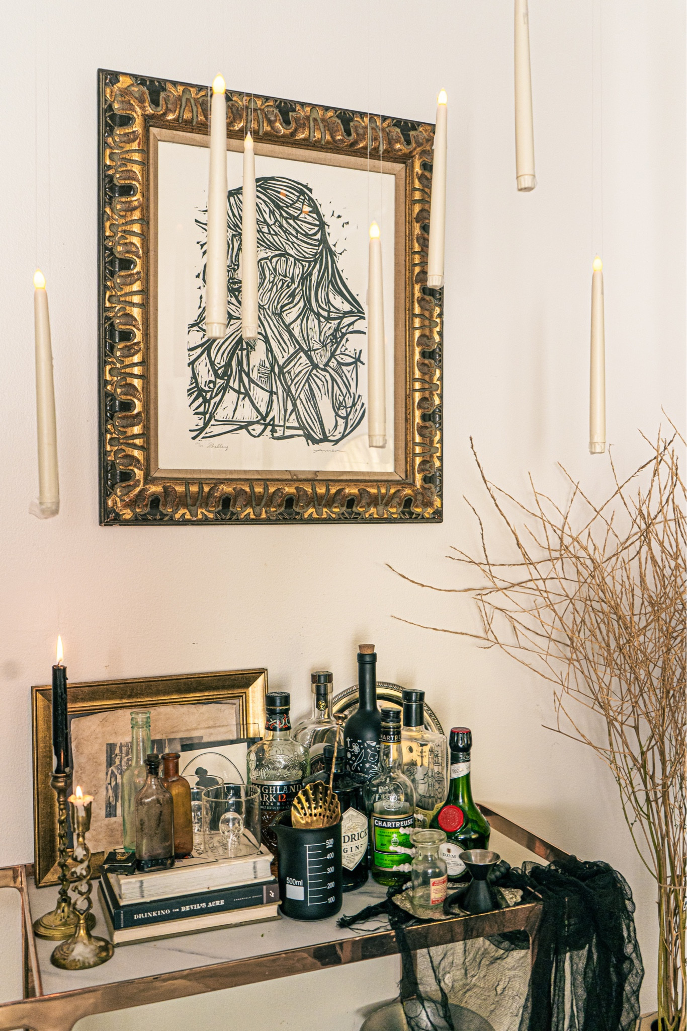 A chic Halloween bar cart for entertaining & happy hour  during spooky season. 

#LTKSeasonal #LTKHalloween
