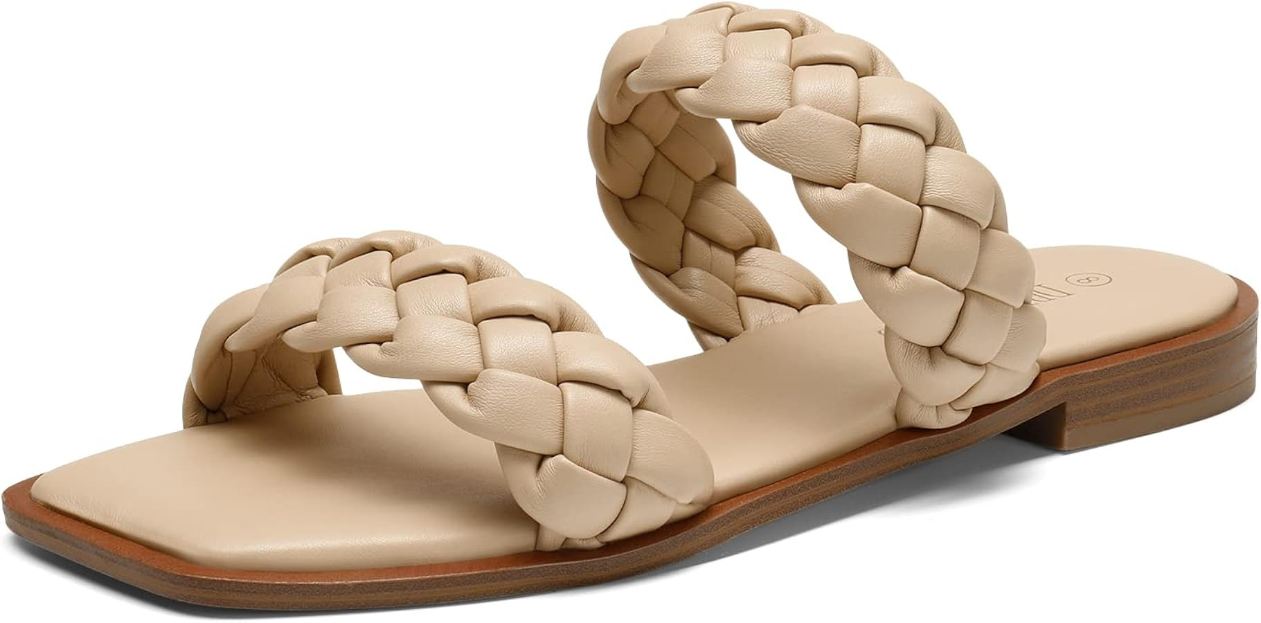 DREAM PAIRS Women's Square Open Toe Slide Sandals Cute Slip on Braided Strap Summer Flat Sandals | Amazon (CA)