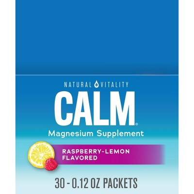 Natural Calm Vitality Anti-Stress Vegan Magnesium Supplement Powder - Raspberry Lemon - 12.96oz/30pk | Target