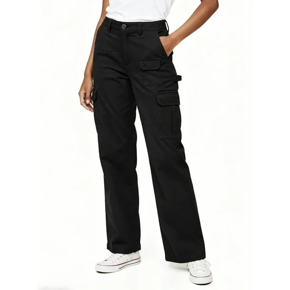 TRGPSG Women's High Waisted Cargo Pants, Wide Leg Baggy Y2K Streetwear Trousers, 7-Pocket Cotton ... | Walmart (US)