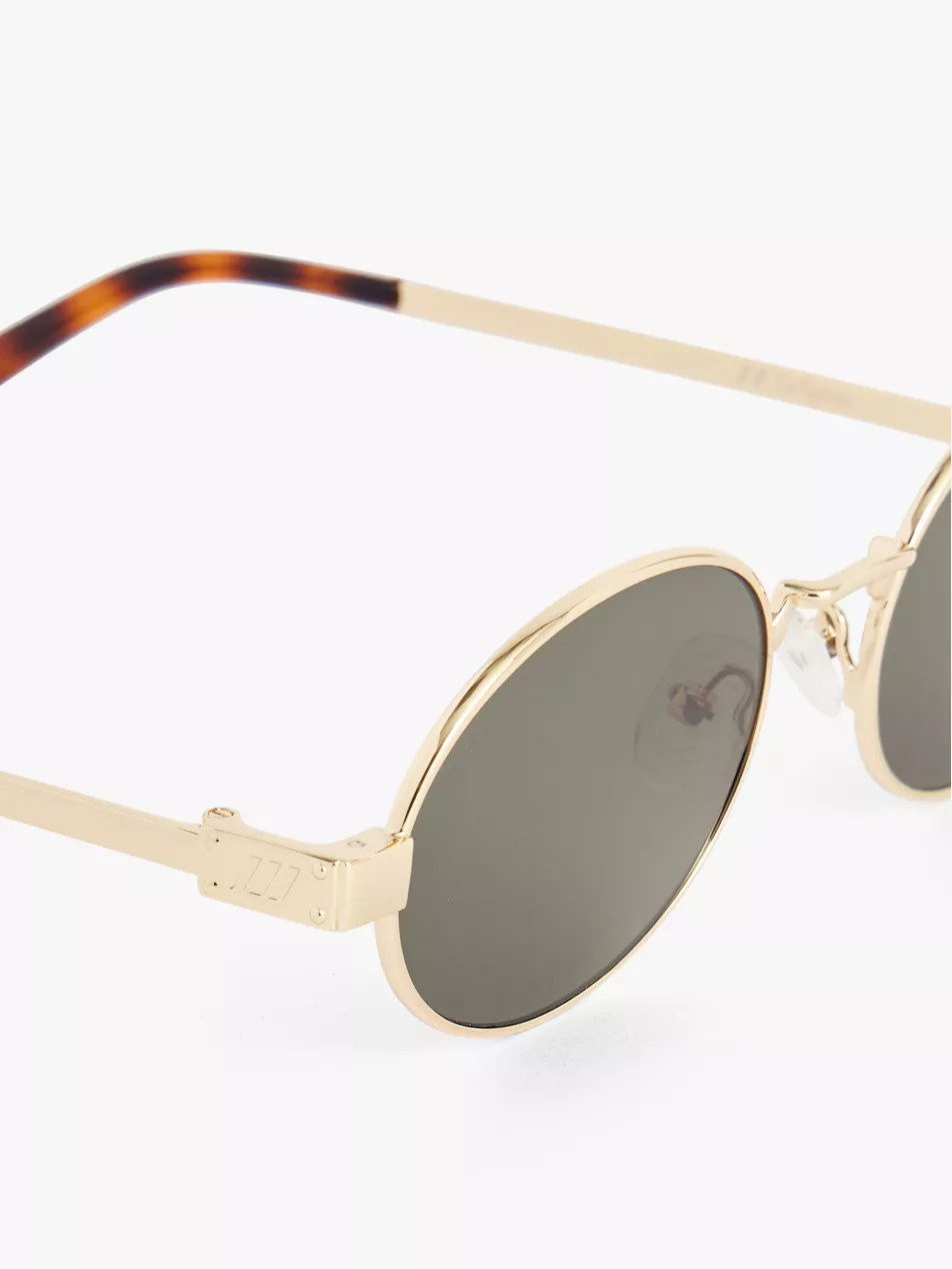 Poseidon Deux oval-frame metal sunglasses | Selfridges
