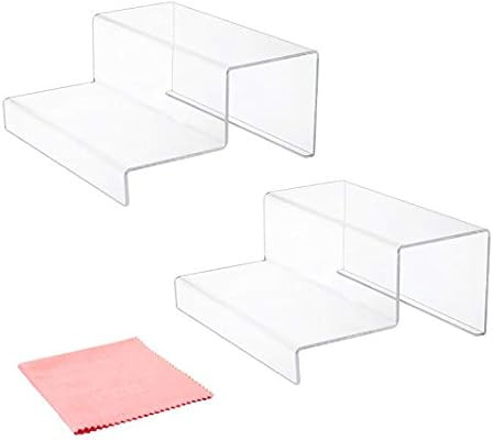 Combination of Life 2 Tier Acrylic Shelf Risers and Organizers Ideal for Kitchen Cabinet Bathroom... | Amazon (US)