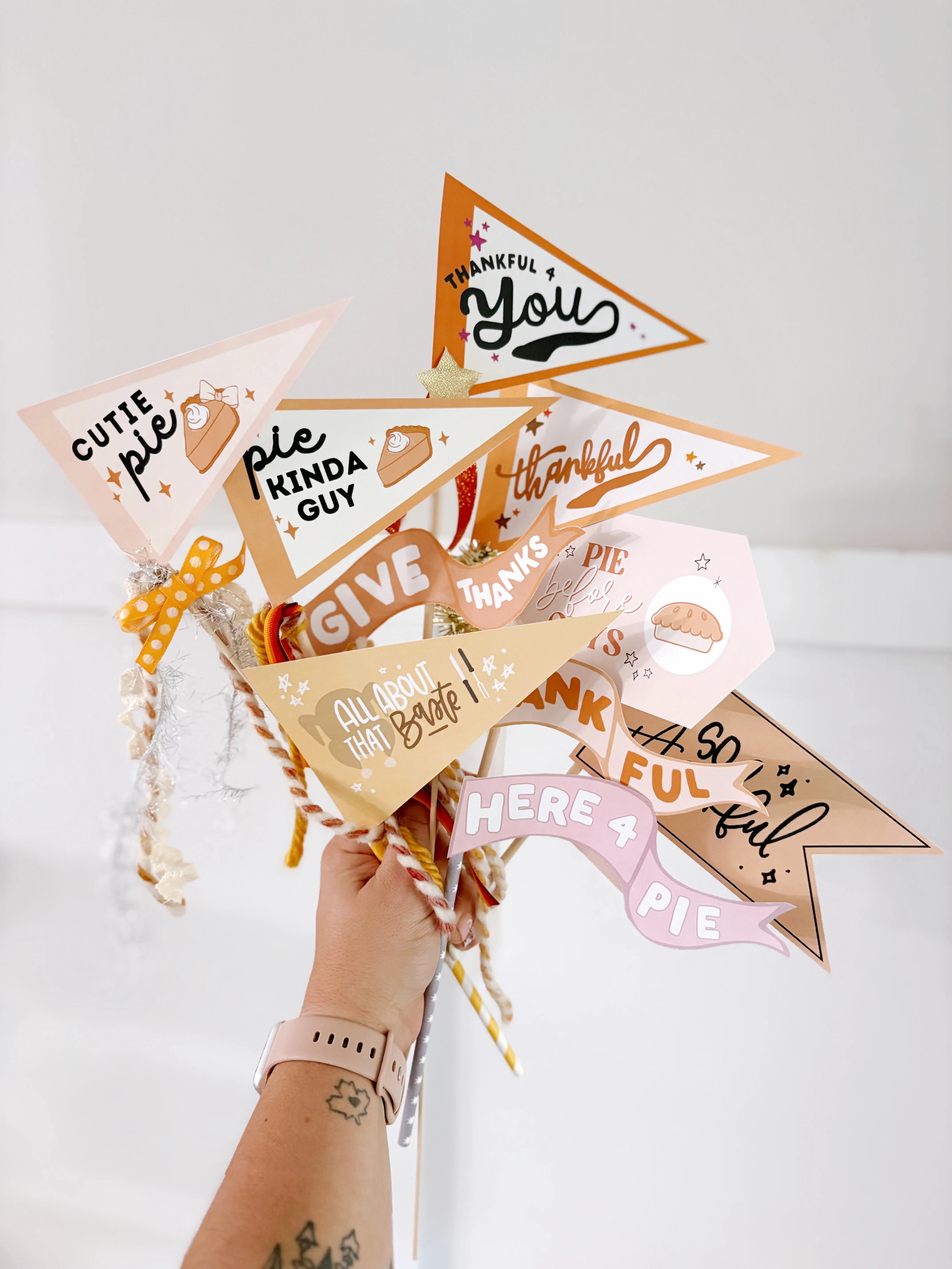 Thanksgiving Vol.5 Flags + Tags | Printable Flags and Tags | The Letter Vee