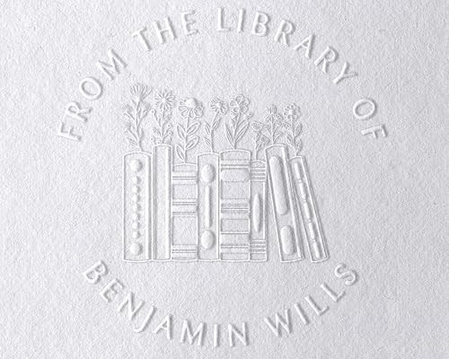 Personalized Embosser Book Stamp - from The Library of - | Book Embosser Stamp | Custom Embosser | Book Embosser | Personalized Embosser Stamp | Books 1 5/8" x 1 5/8" | Amazon (US)