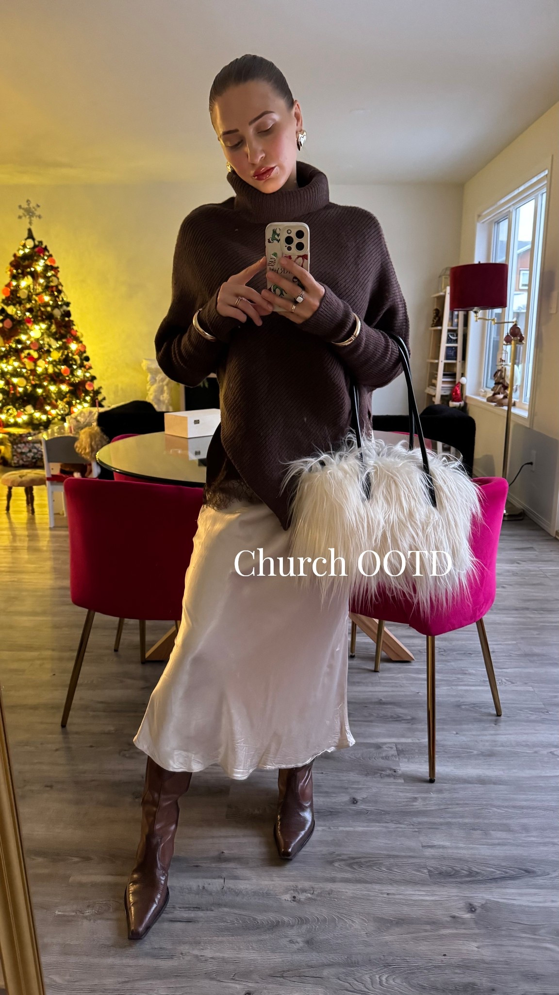 Church OOTD #satinskirt #sweater #churchoutfit #churchfit #sundaybest #winterstyle 

#LTKcanada #LTKstyletip #LTKmodest
