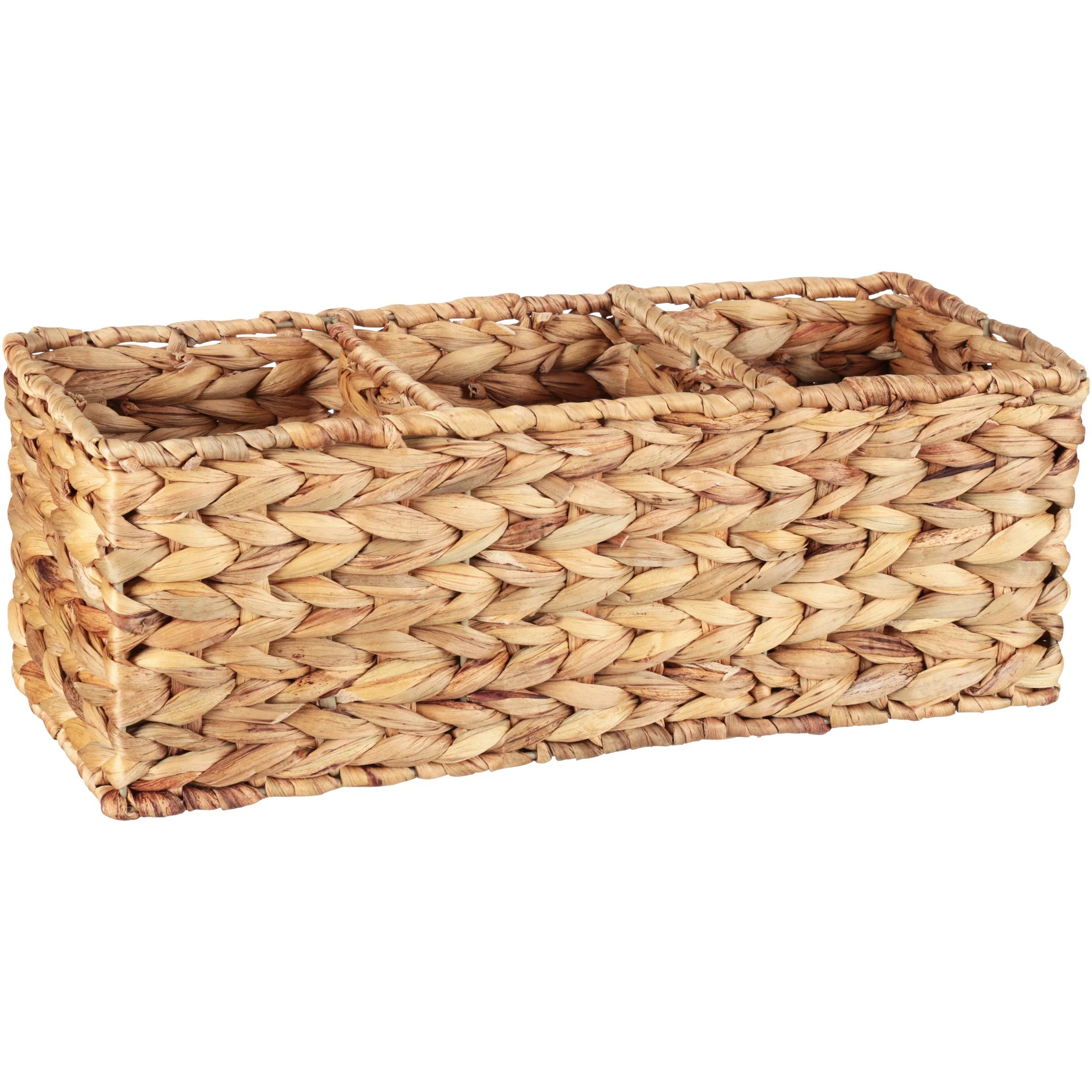 Better Homes & Gardens Woven Water Hyacinth Tank Basket, Natural | Walmart (US)