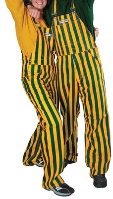 Game Bibs Green & Gold Striped Overall Bibs | Scheels