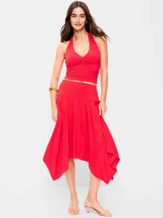 Handkerchief Hem Midi Skirt | Old Navy (US)