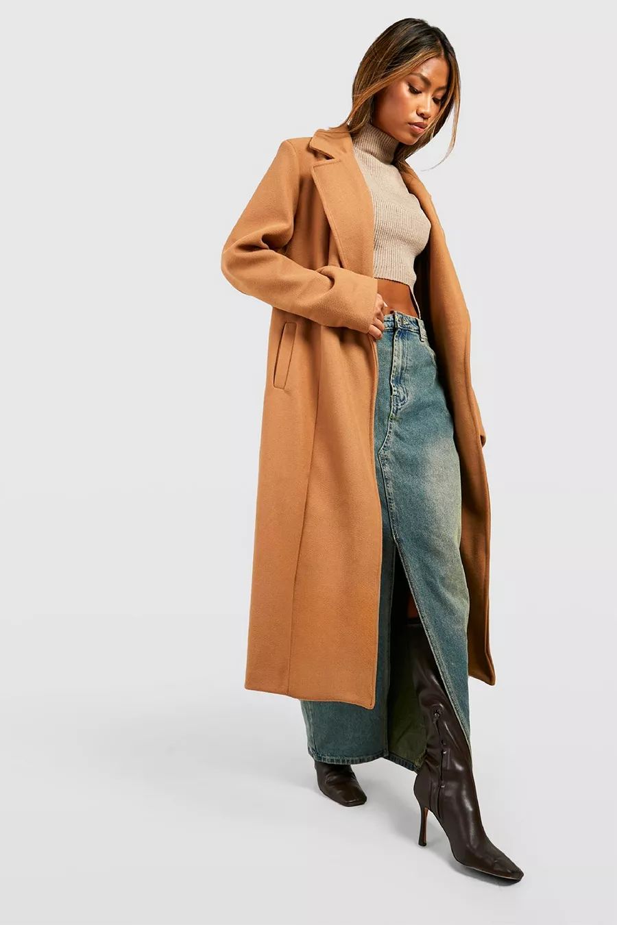 Tailored Wool Look Maxi Coat | Boohoo.com (UK & IE)