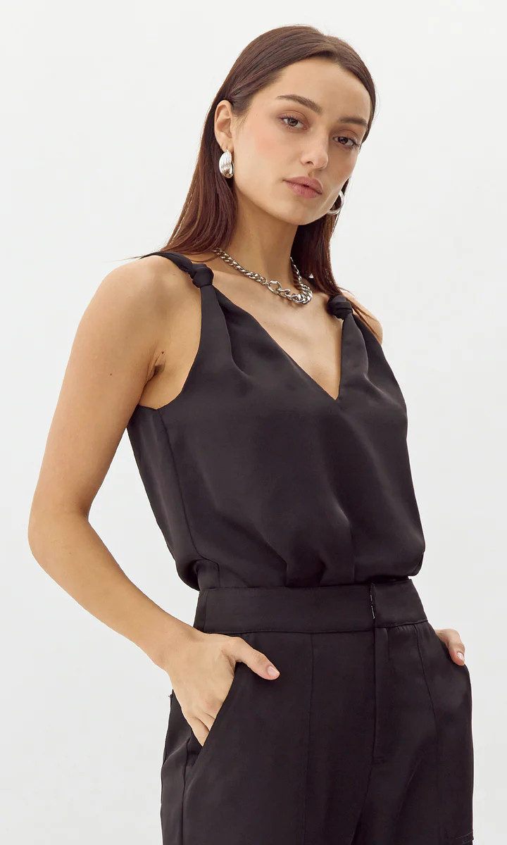 Kassi Shoulder Knot Satin Top | Greylin Collection | Women's Luxury Fashion Clothing 